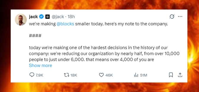 Jack Dorsey paylaşımı