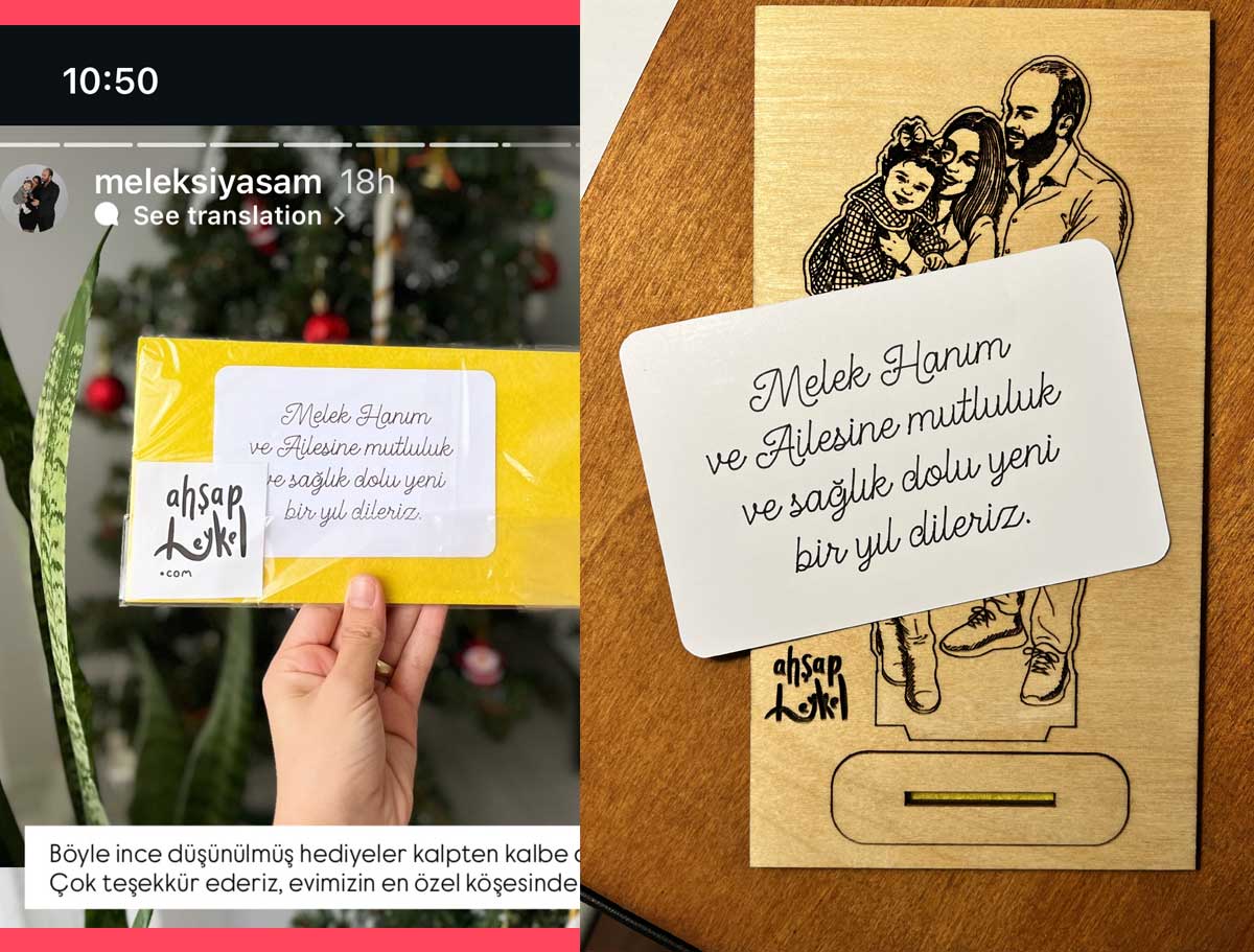 Özel el yazısı ile kişiselleştirilmiş ahşap plaket