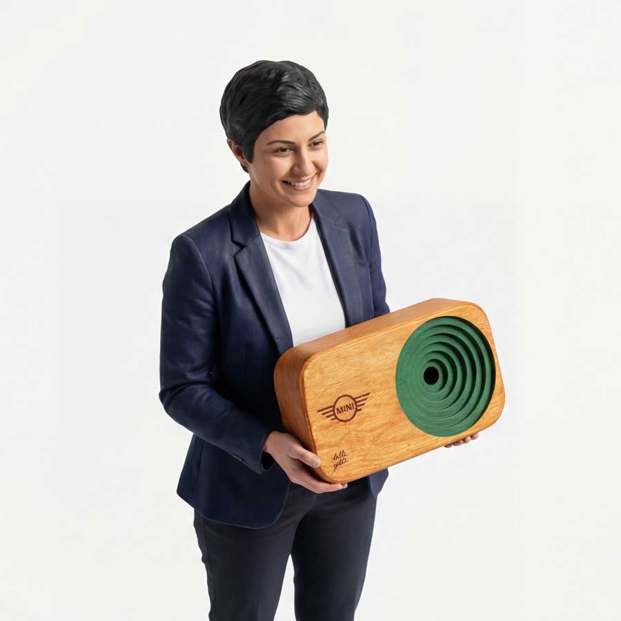 Lazer Gravürlü Ahşap Ses Sistemi